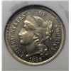 Image 2 : 1886 3 cent nickel  NGC PF64