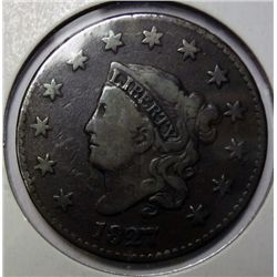 1827 large penny  Fine