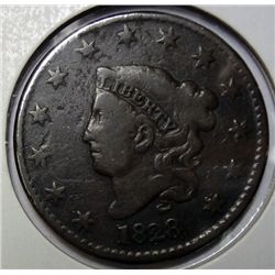 1828 large penny  Fine