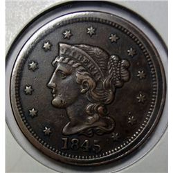1845 large penny XF