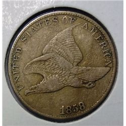1858 LL FE penny  VF