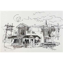 Dick Phillips, Pen/Ink, "Corner Main and Brown Ave
