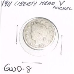 1911 Liberty Head "V" Nickel *GOOD-8 CONDITION*!!