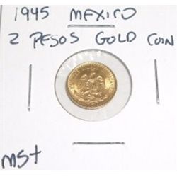 1945 Mexico 2 Pesos Gold Coin *MS+ HIGH GRADE*!!