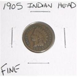 1905 Indian Head Penny *FINE GRADE NICE COIN*!!!