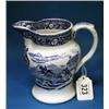 Image 1 : A blue and white transfer printed water jug h