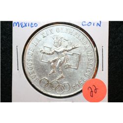 1968 Mexico Olympic 25 Pesos coin ley 0.720