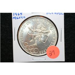 1968 Mexico Olympic 25 Pesos coin ley 0.720