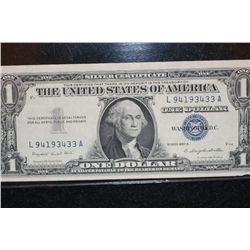 1957-A US Silver Certificate $1, Blue Seal, #L94193433A