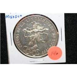 1968 Mexico Olympic 25 Pesos coin, ley 0.720