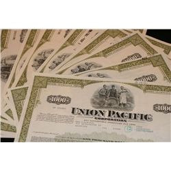 Union Pacific Corp. Stock Certificates, various dates, lot of 10