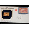 Image 1 : 1924 First Day Issue 22K Gold Replica stamp w/stamps, Two Cent Landing of the Walloons