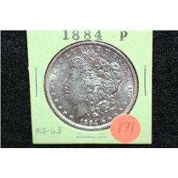 1884 Silver Morgan $1, MS63