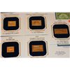 Image 1 : 22K First Day Issue Gold Replica Stamp w/Stamps, various dates, lot of 5