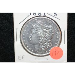 1881-S Silver Morgan $1, EF