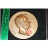 Image 1 : Lrg Abraham Lincoln commerative medal, with statistics on rev.