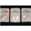 Image 1 : 2011-S Silver Eagle $1, NGC graded MS70, lot of 3