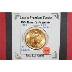 1907 St. Gaudens $20 Gold coin