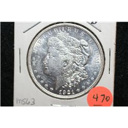 1921 Silver Morgan $1, MS63