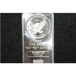 1984 Sunshine Mining Bullion, .999 fine 10 oz.