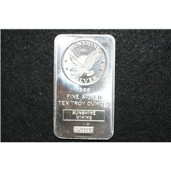 1984 Sunshine Mining Bullion, .999 fine 10 oz.