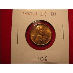 UNC 1963-D Lincoln Cent
