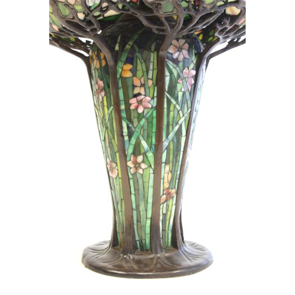 Download Tiffany style multi color "Spider Web" table lamp