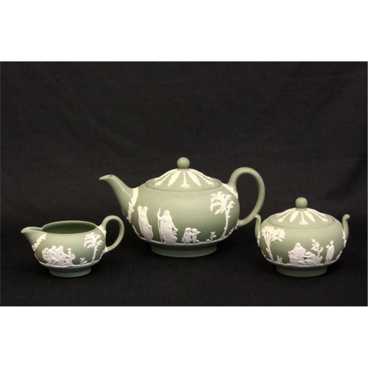 Green Wedgwood Jasperware tea set