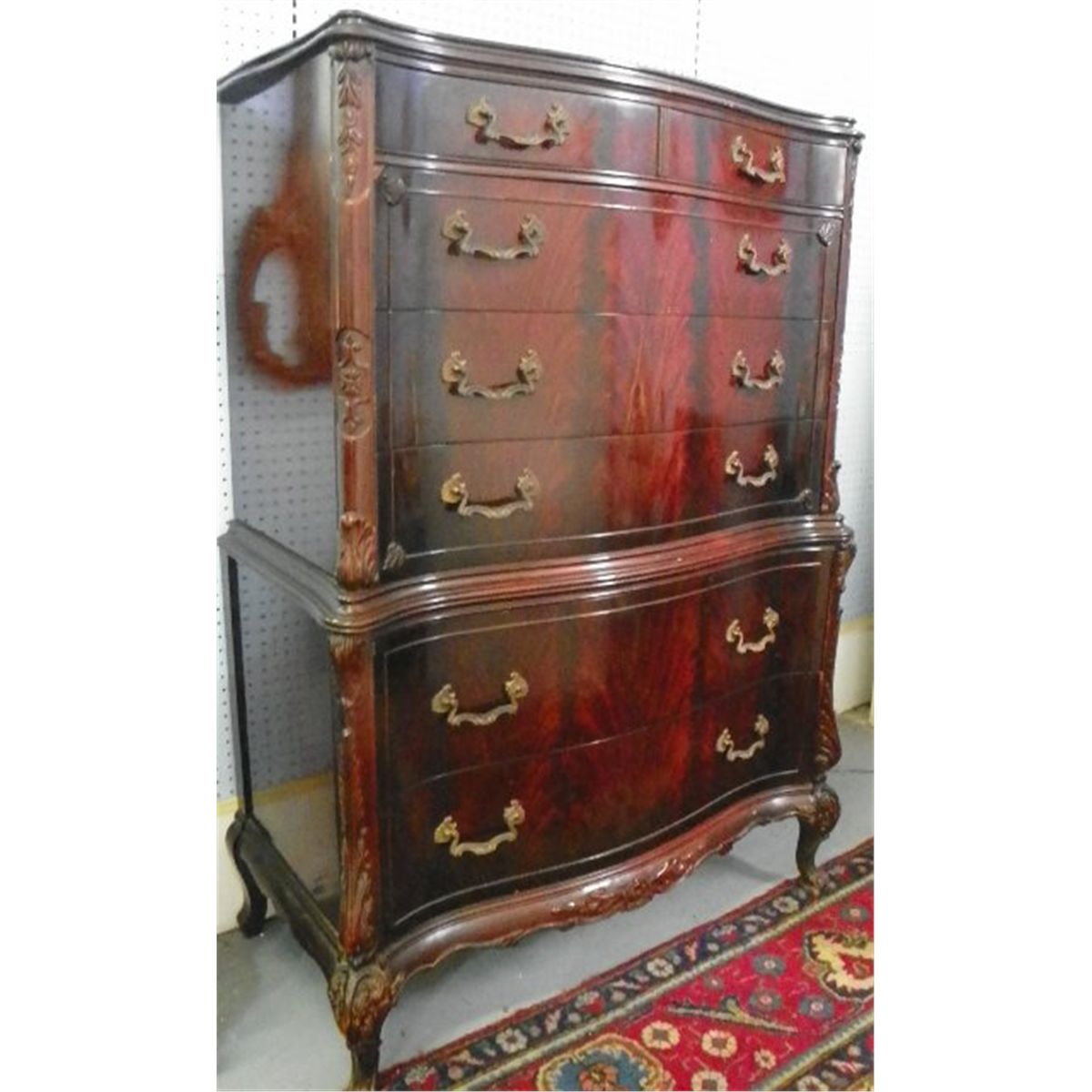 Carved Mahogany Bedroom Set Ca 1940 S