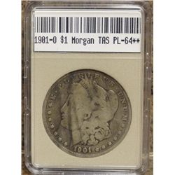 1901-S Morgan Dollar T.A.S. PL-64** w/ Appraisal