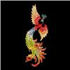Image 2 : Impressive Swarovski Crystal Peacock Brooch Pin Enamel