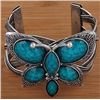 Image 1 : Turquoise and Silver Bangle Cuff Bracelet mwf2026