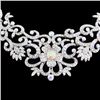 Image 2 : Intricate Floral Design Swarovski Crystal Necklace and