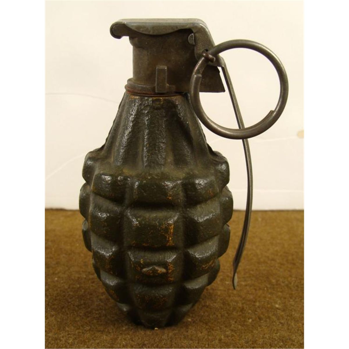 WWII INERT PINEAPPLE FRAGMENT GRENADE