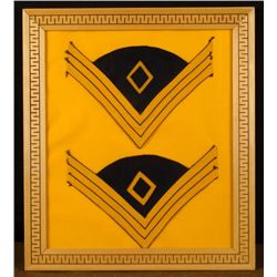 FRAMED PAIR CIVIL WAR UNION CAVALRY SARGEANTS CHEVRONS