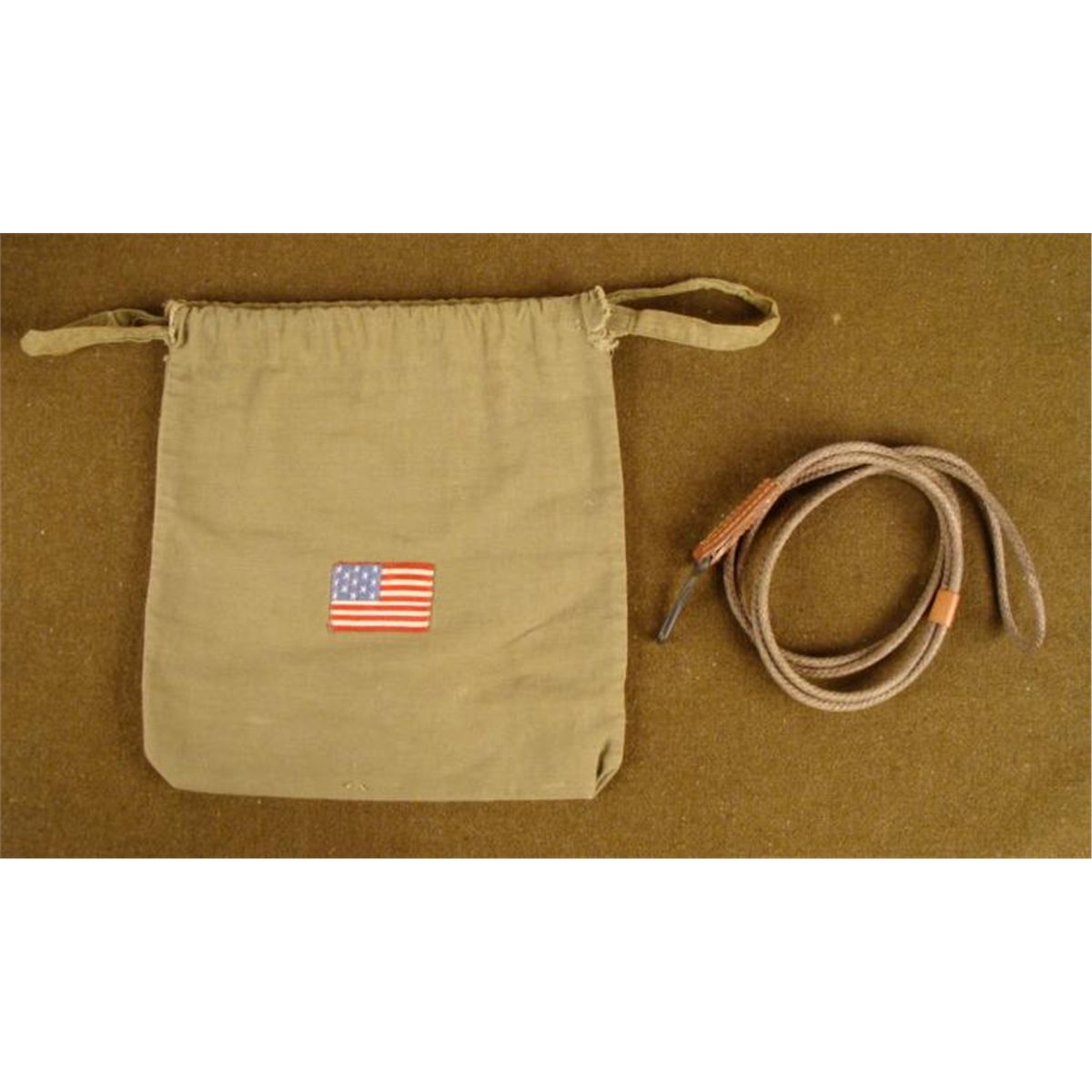WWII AMERICAN RED CROSS DITTY BAG WITH HICKOK LANYARD