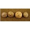 Image 1 : 4 Civil War Naval Original Gilt Buttons Eagle, Anchor