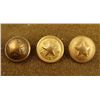 Image 1 : 3 Texas State Original Large Gilt Coat Buttons w/ Star