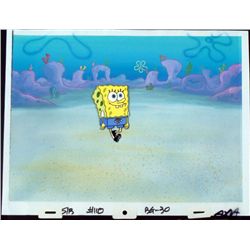 SpongeBob Orig Production Cel & Background Strolling