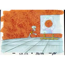 SpongeBob Orig Production Cel, Background Squidward Art