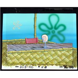 Spongebob Orig Production Cel & Background Announcer