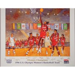 1996 Olympics Bart Forbes Women's Basketball Poster