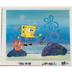 Orig SpongeBob Animation Cel & Background Gettin' Down