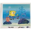 Image 1 : Orig SpongeBob Animation Cel & Background Gettin' Down