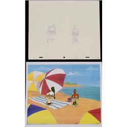 Original Production Drawing Cel Bam Bam Pebbles