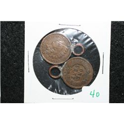 1889 & 1906 Indian Head penny, lot of 2, with added charm loop