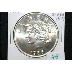 1986 Silver Trade Unit, .999 fine 1 oz.