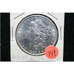 1885 Silver Morgan $1, MS60