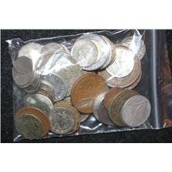 Foreign coins, various dates, conditions & denominations, lot of 50