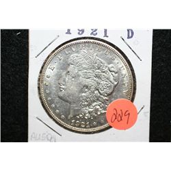 1921-D Silver Morgan $1, AU50